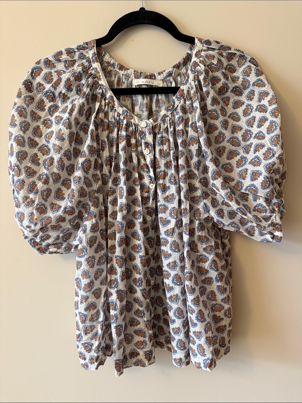 Doen June top M - Sea salt x Bedford Paisley